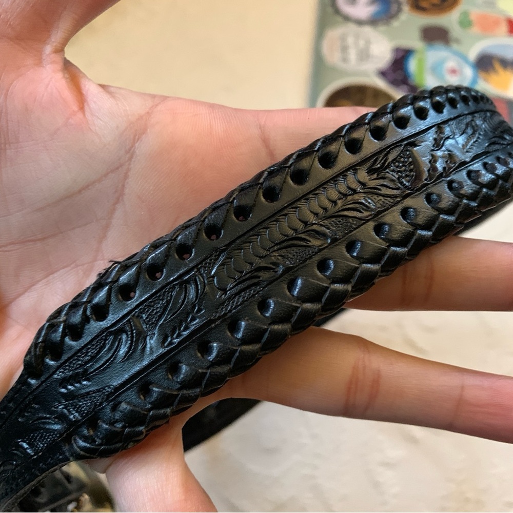 Vintage 1995 leather hand tooled belt
